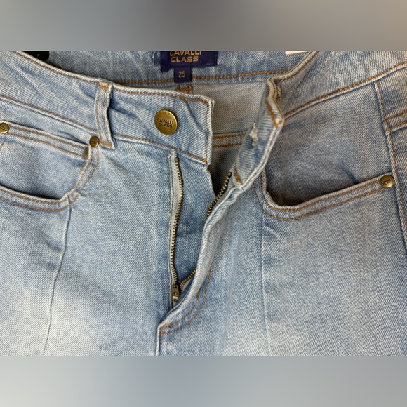 CAVALLI CLASS | Split Seam HR Cropped Jeans - Picture 12 of 14